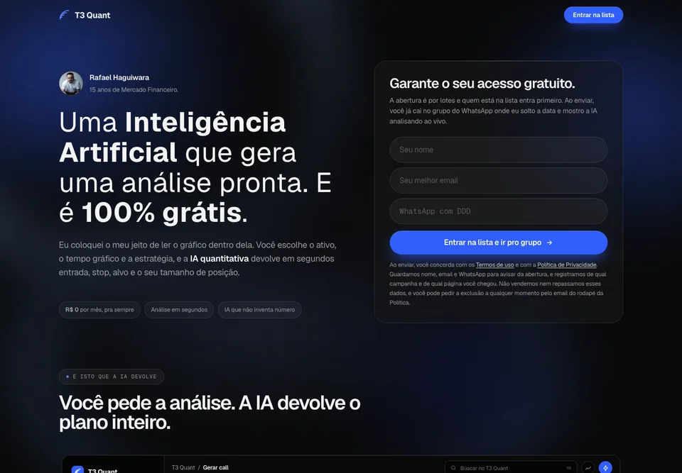 T3 Quant website developed by BeFast